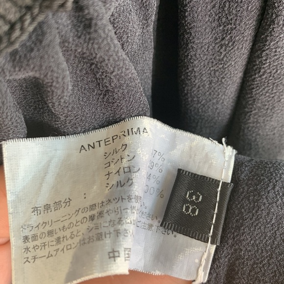 Anteprima Black Crochet Modal Ruffle Mini Dress sz 38 4/6 - Picture 8 of 9